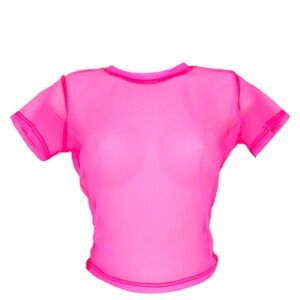 Hot pink see through shirt